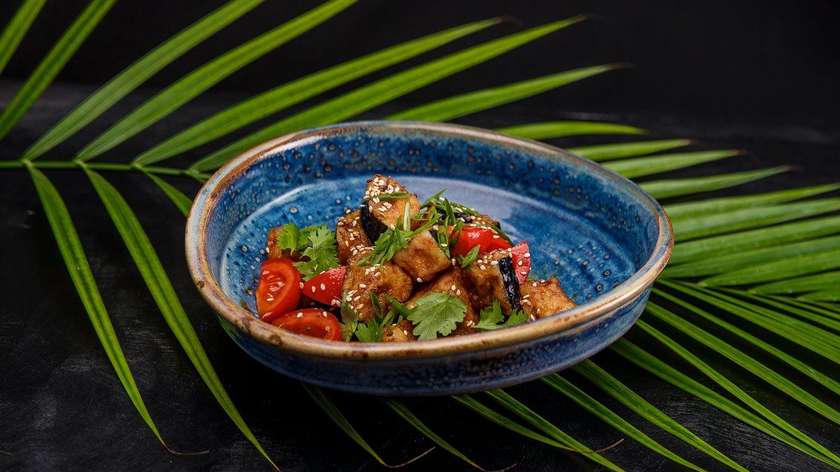 Crispy eggplant salad