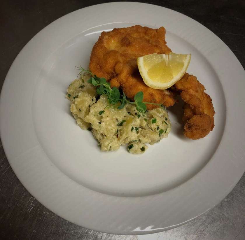 Fried chicken schnitzel