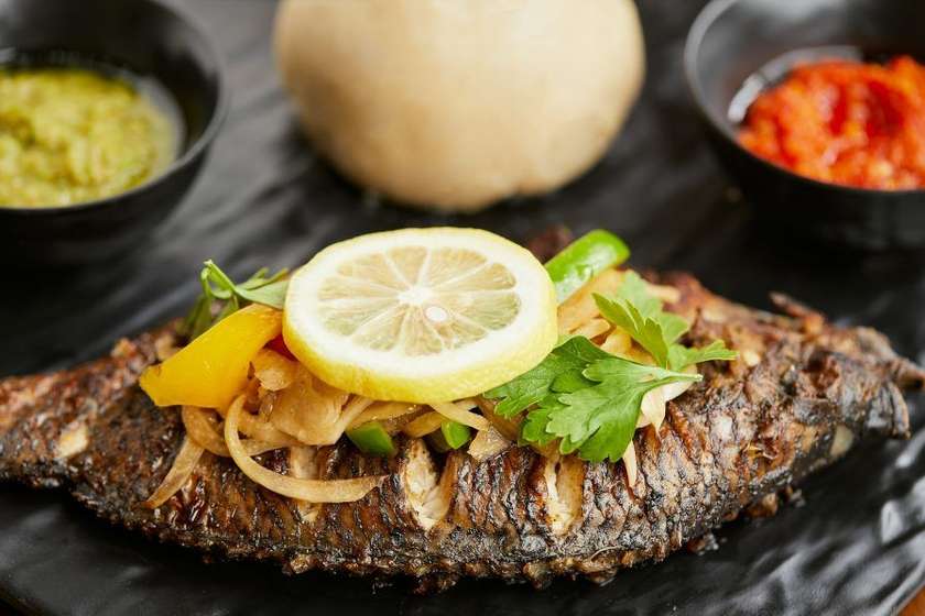 Banku with Tilapia