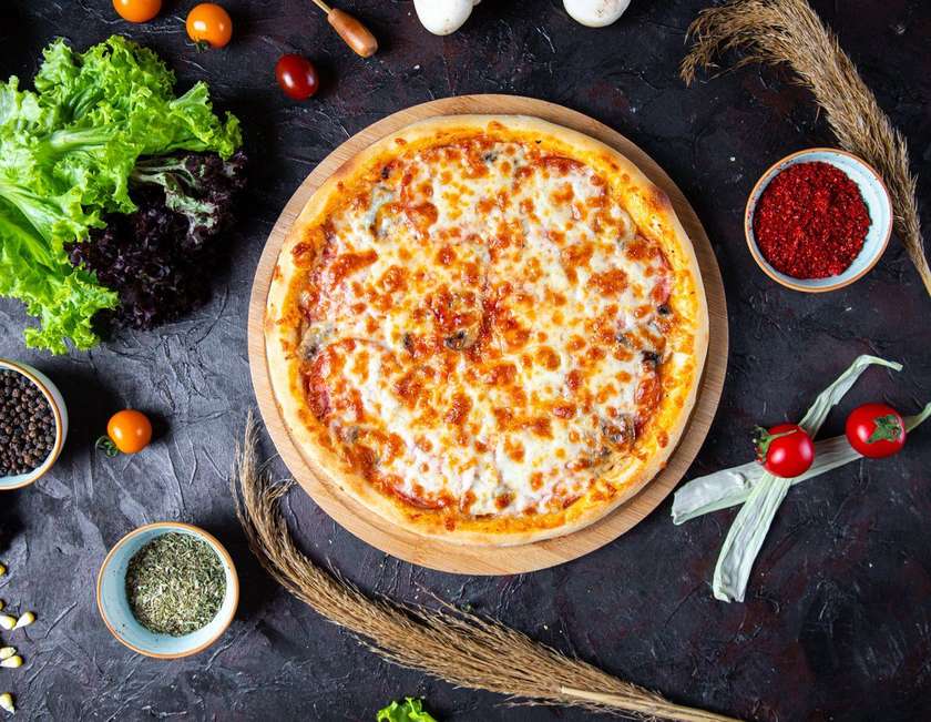 Salami Pizza with Mushrooms