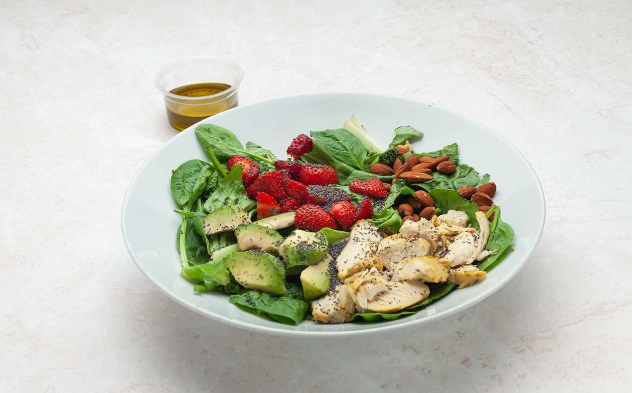 Strawberries, Poppy Seeds, Chicken Salad