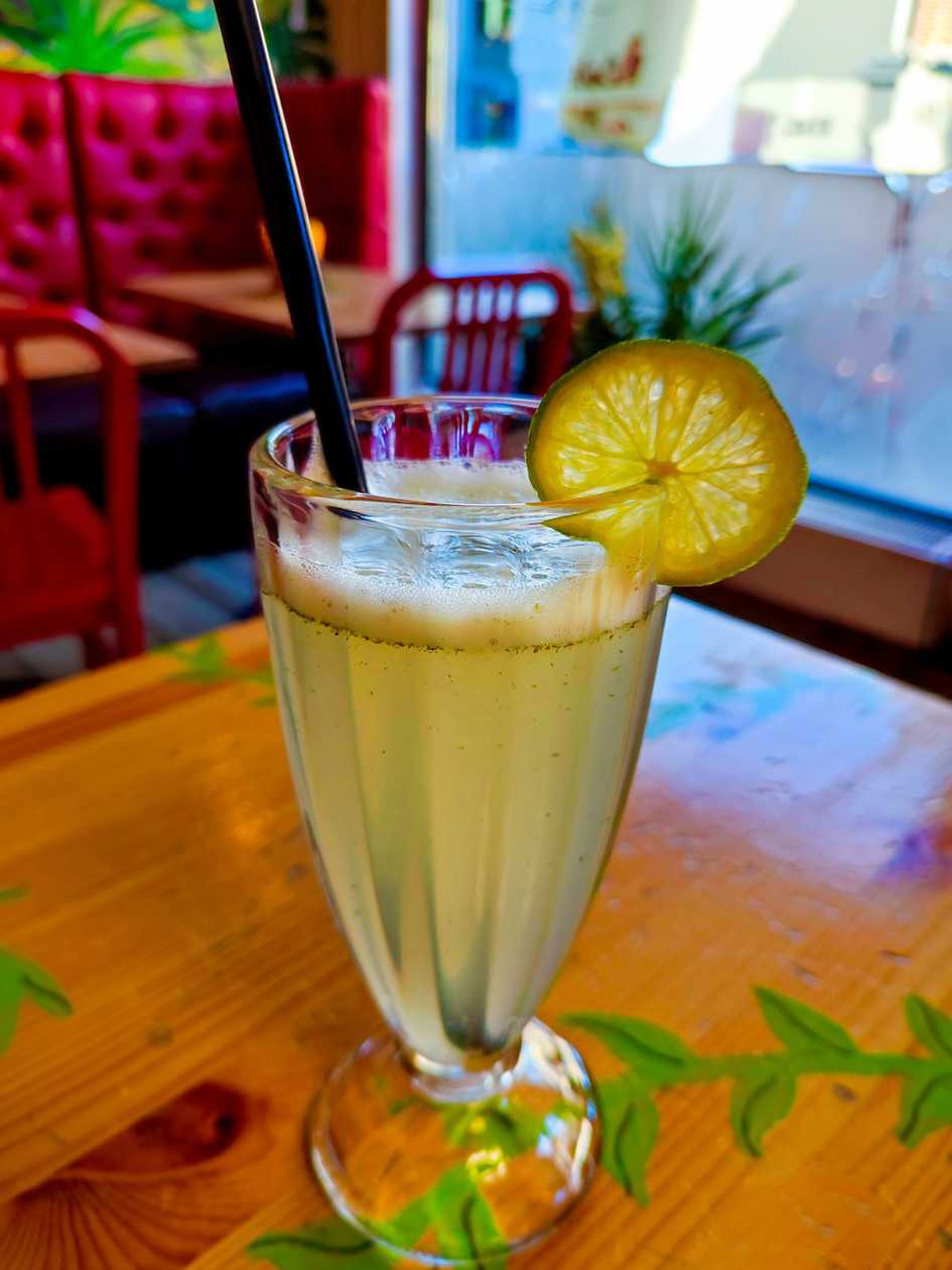 Homemade lemonade with mint.