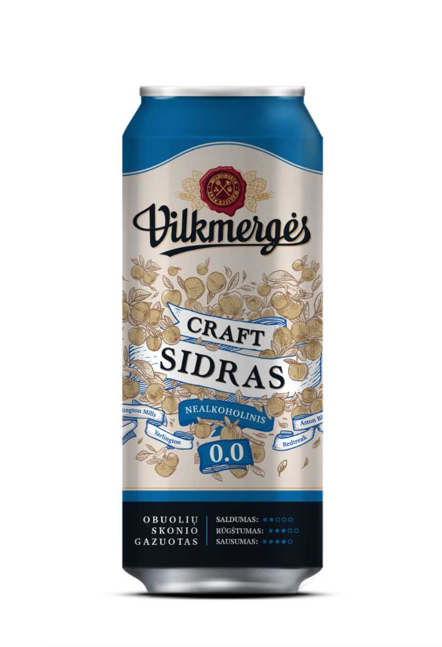 Vilkmergė Craft pear cider non-alcoholic