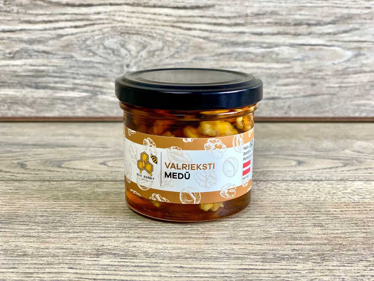 Latvijas medus ar valriekstiem [ 150G ]