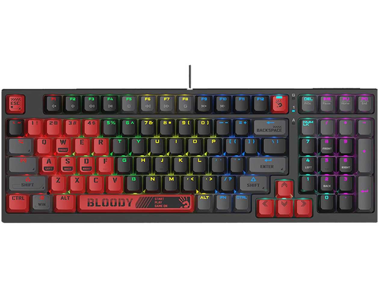 A4tech Bloody S98 RGB Mechanical Gaming Keyboard Red Switch US Layout Sports Red 13049 (12584)