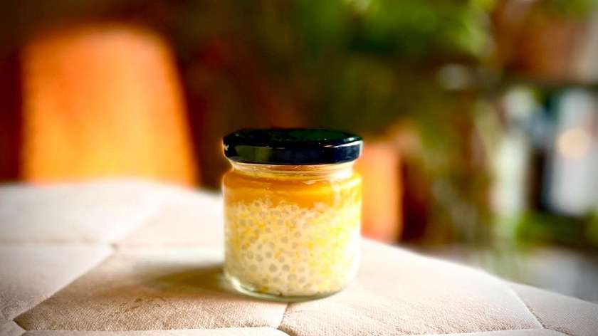 Pudding kokosowy z tapioką i mango