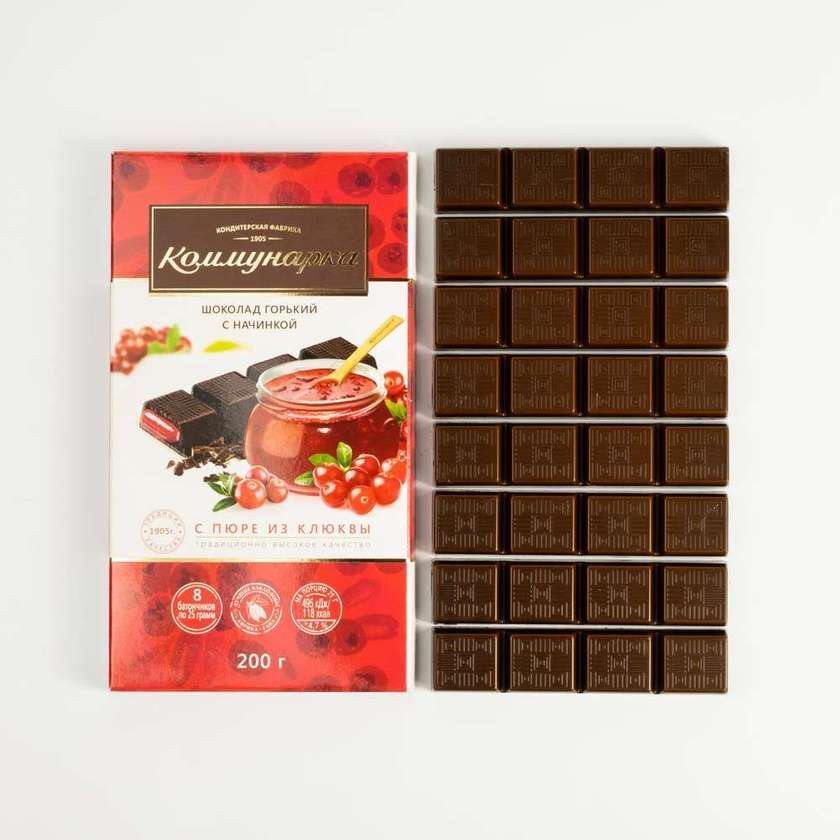 Dark chocolate with cranberry flavor 200g