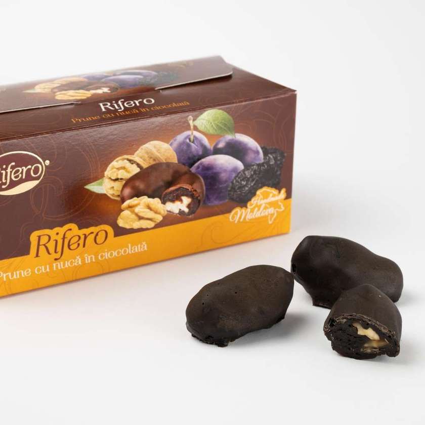 Candies with plums and walnuts in chocolate glaze 230g