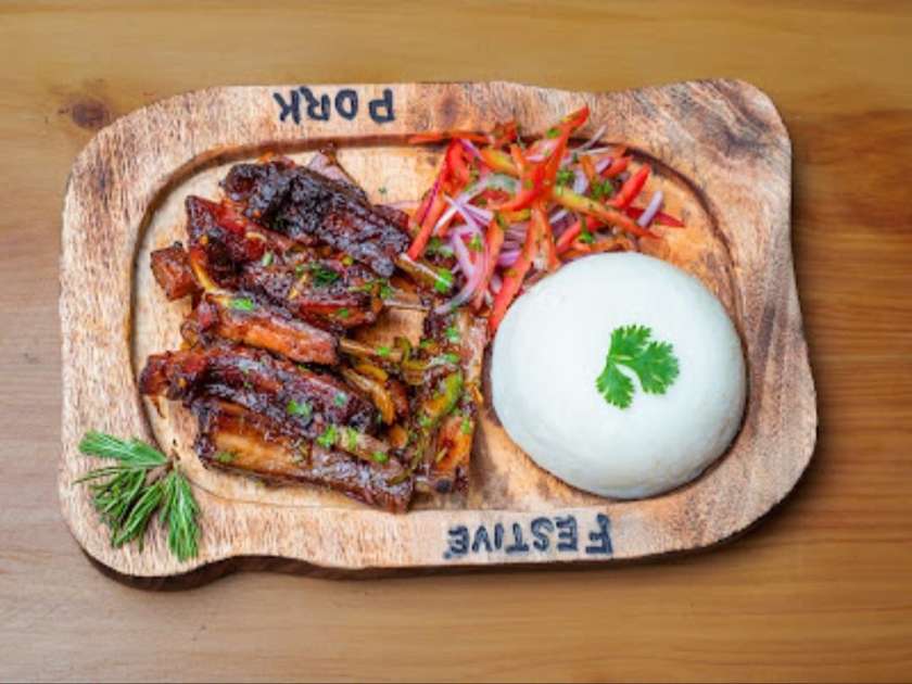 Half Kg Pork ribs with Ugali