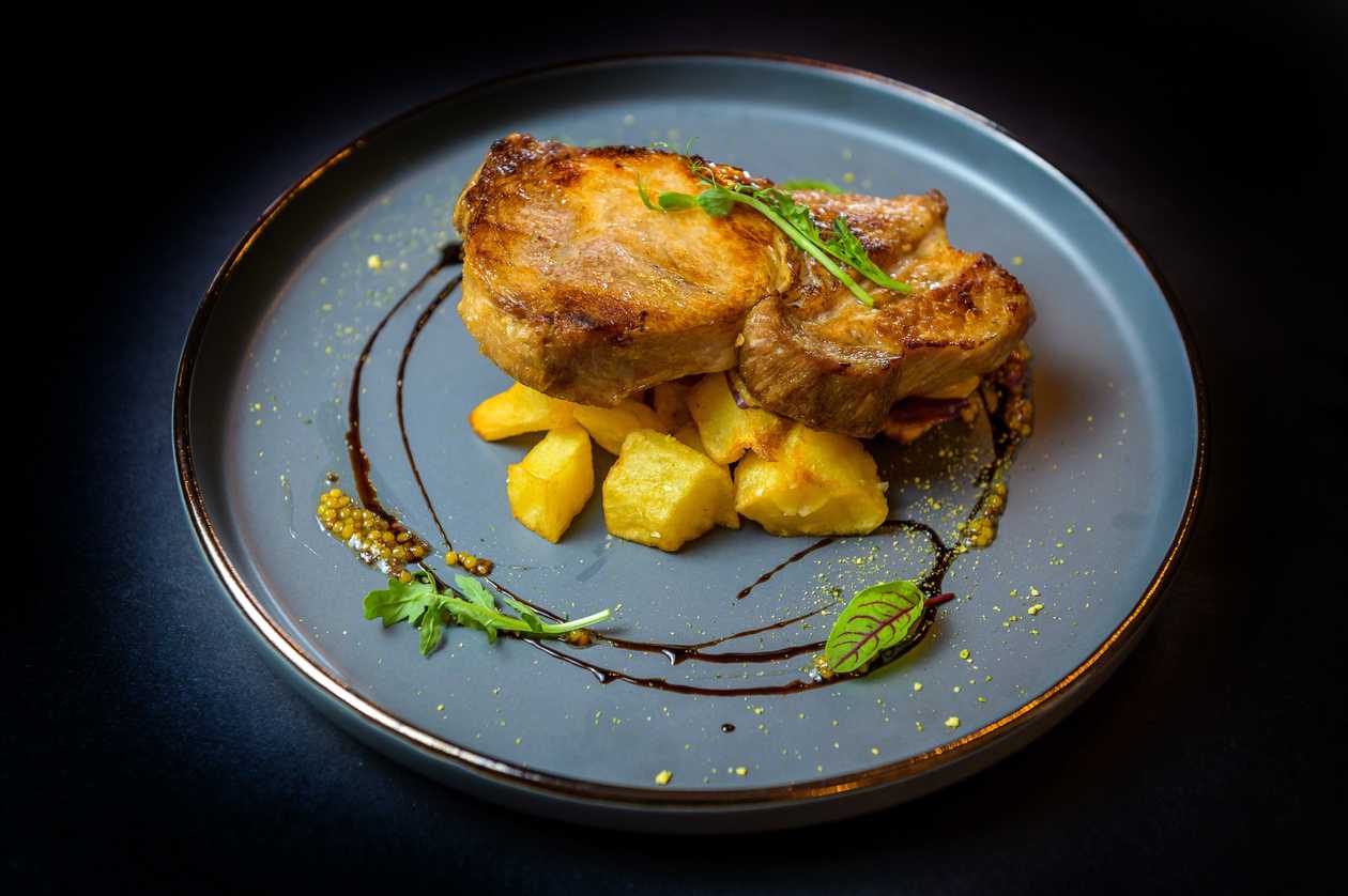 Slow cooked pork neck