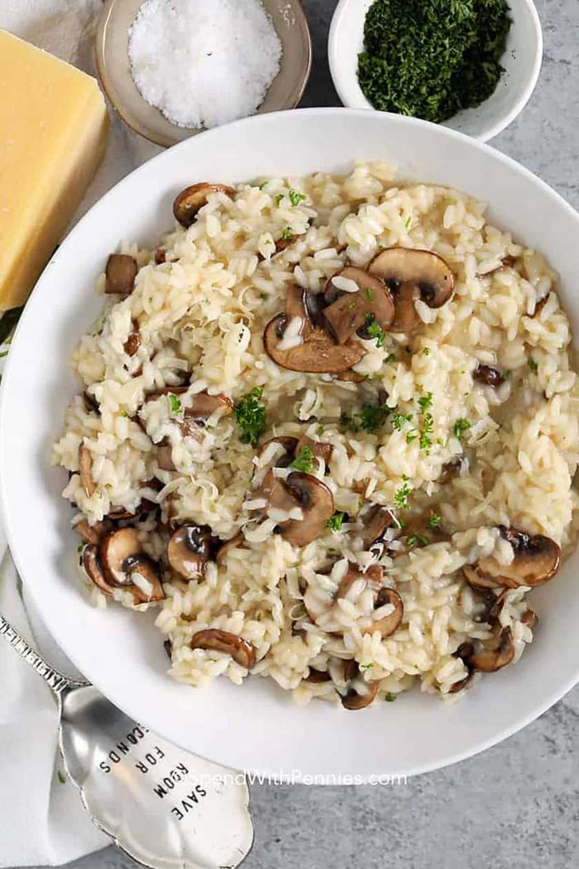 Mushroom-cream risotto