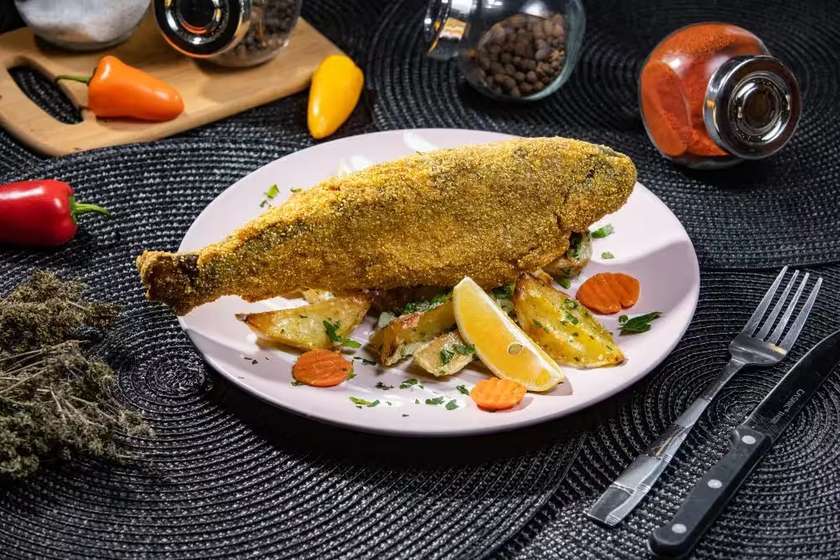 Grilled trout with Mexican vegetables or boiled potatoes