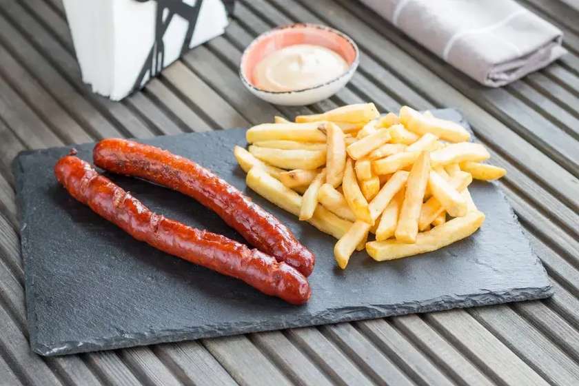 Sausages with fries