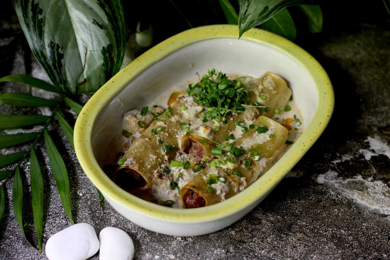 Канелоні із білими грибами