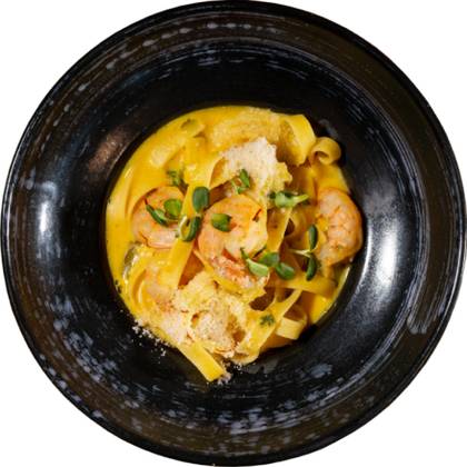 Tagliatelle with Shrimp and Saffron-Pumpkin Sauce (330g)