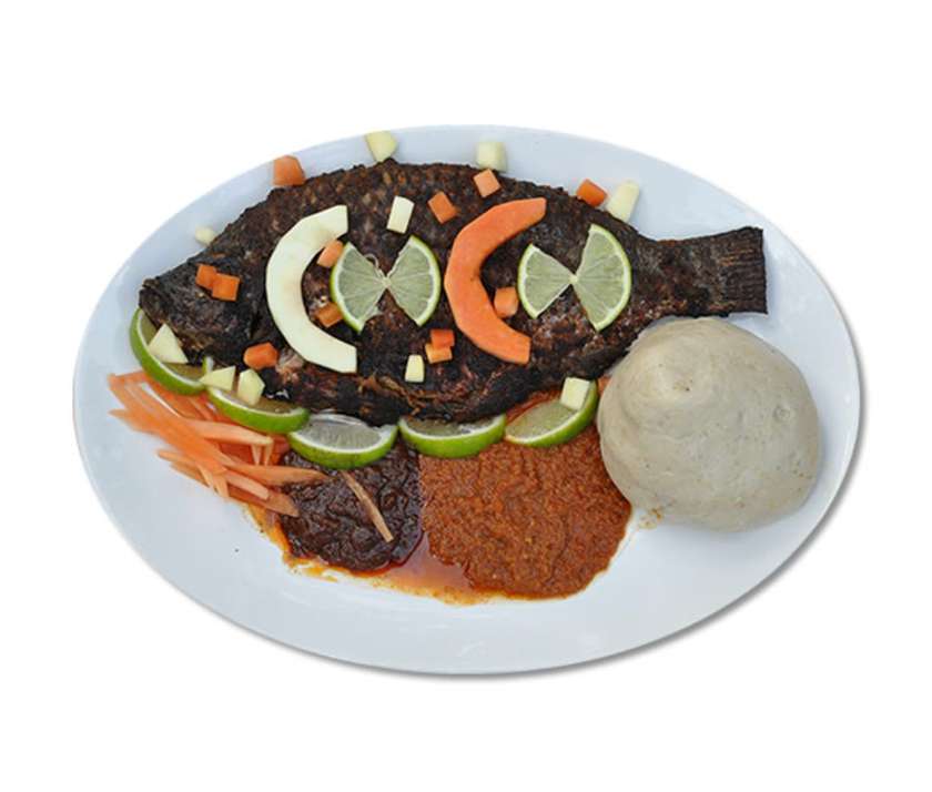 Banku Medium Grilled Tilapia with Pepper Sauce