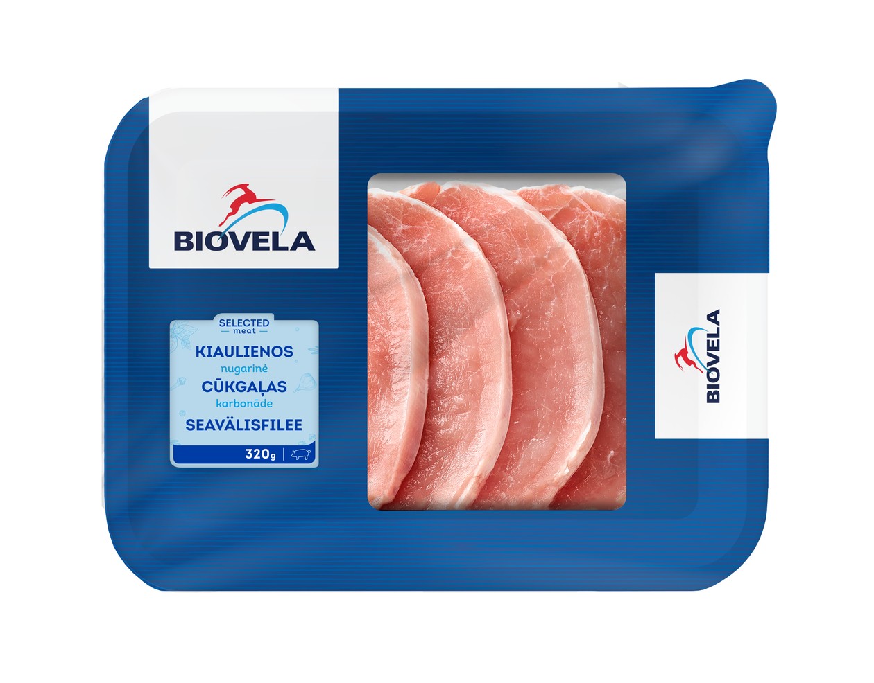 Boneless Pork Loin Steaks with Fat BIOVELA, 320g (expires soon)