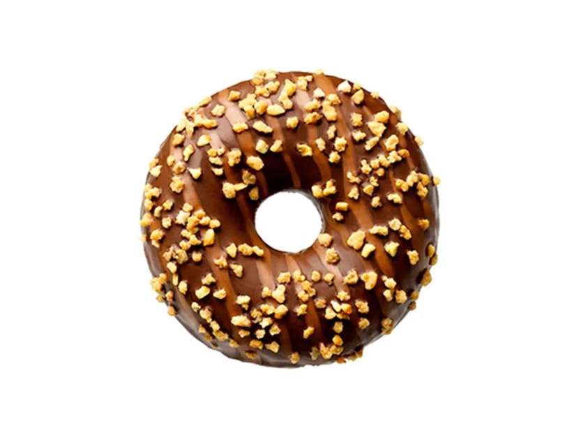 Gogoasa cu umplutura de caramel si glazura de ciocolata