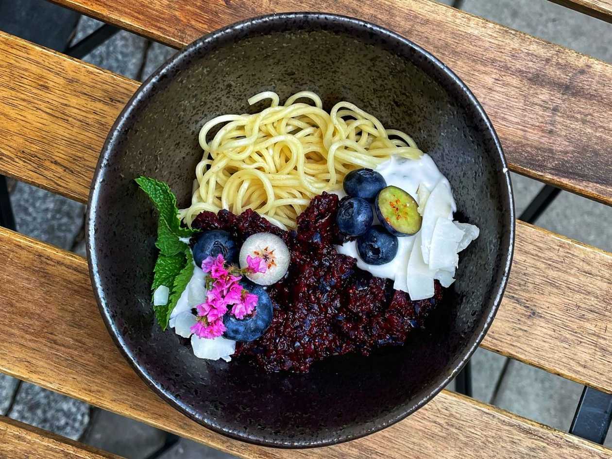 Our Pasta with Seasonal Fruits and Coconut Cream (large)