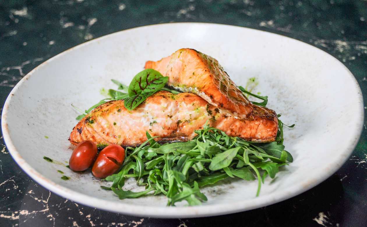 Salmon with pesto