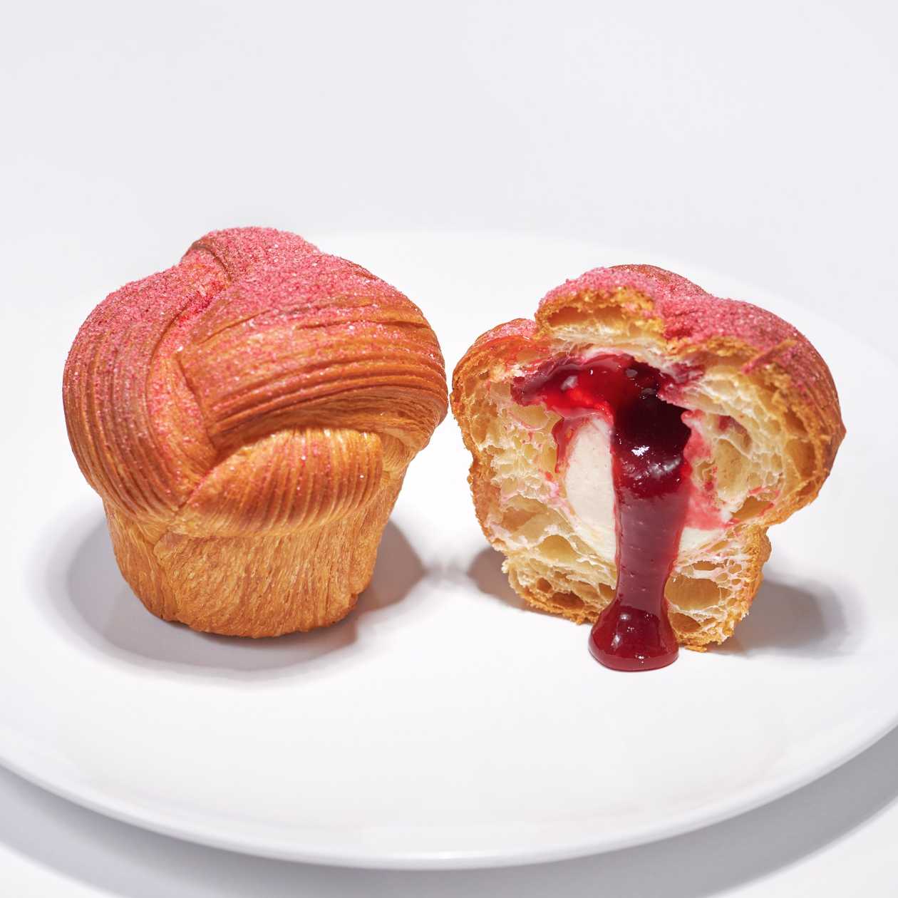 Craffin with Cream Cheese and Raspberry Confiture