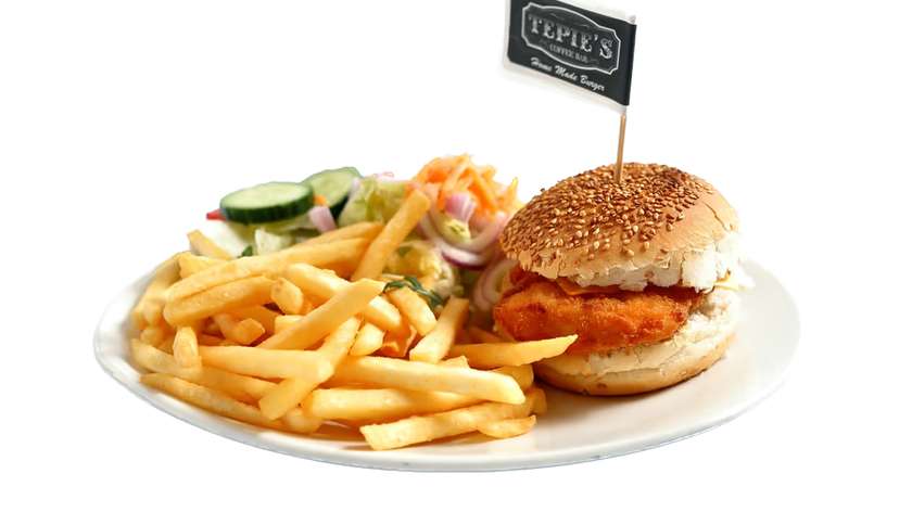 Crispy Chicken Burger with Fries