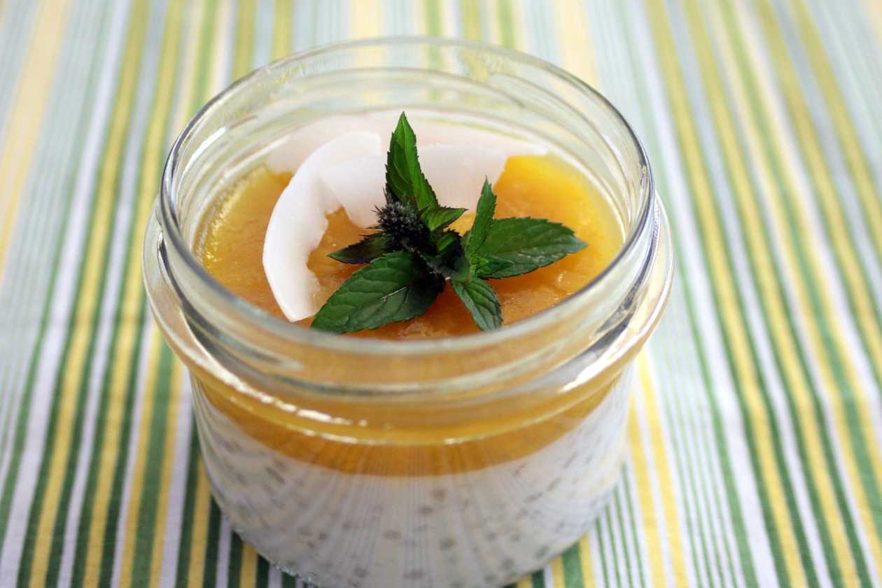 Fruit and Coconut Tapioca in a Jar