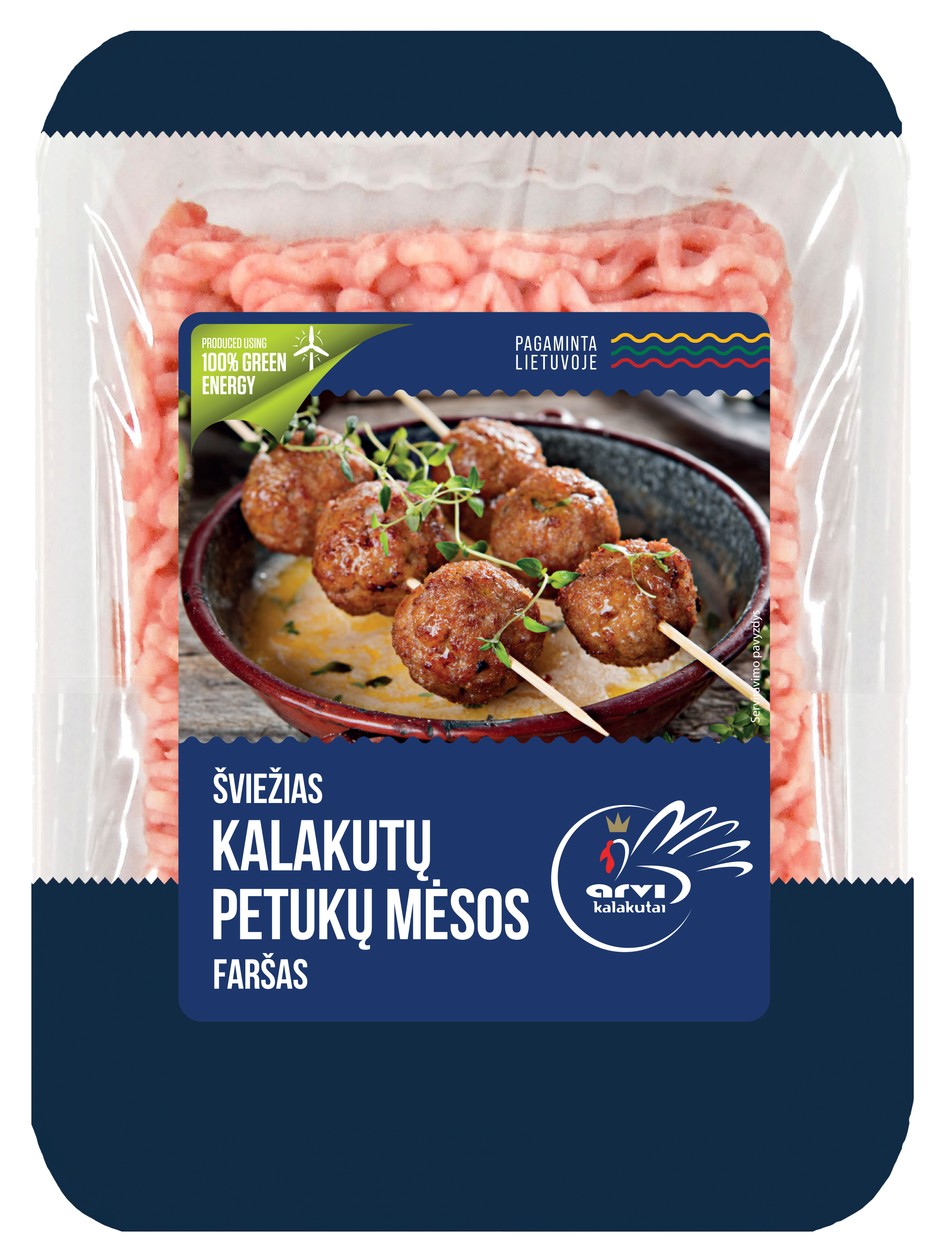 Kalakutienos petukų faršas ARVI KALAKUTAI, 400g (baigiasi galiojimas)