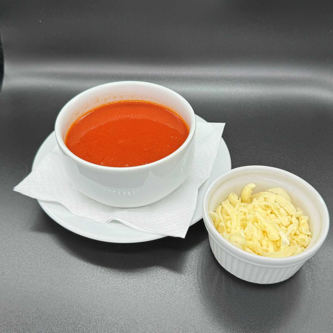 Tomato soup with cheese