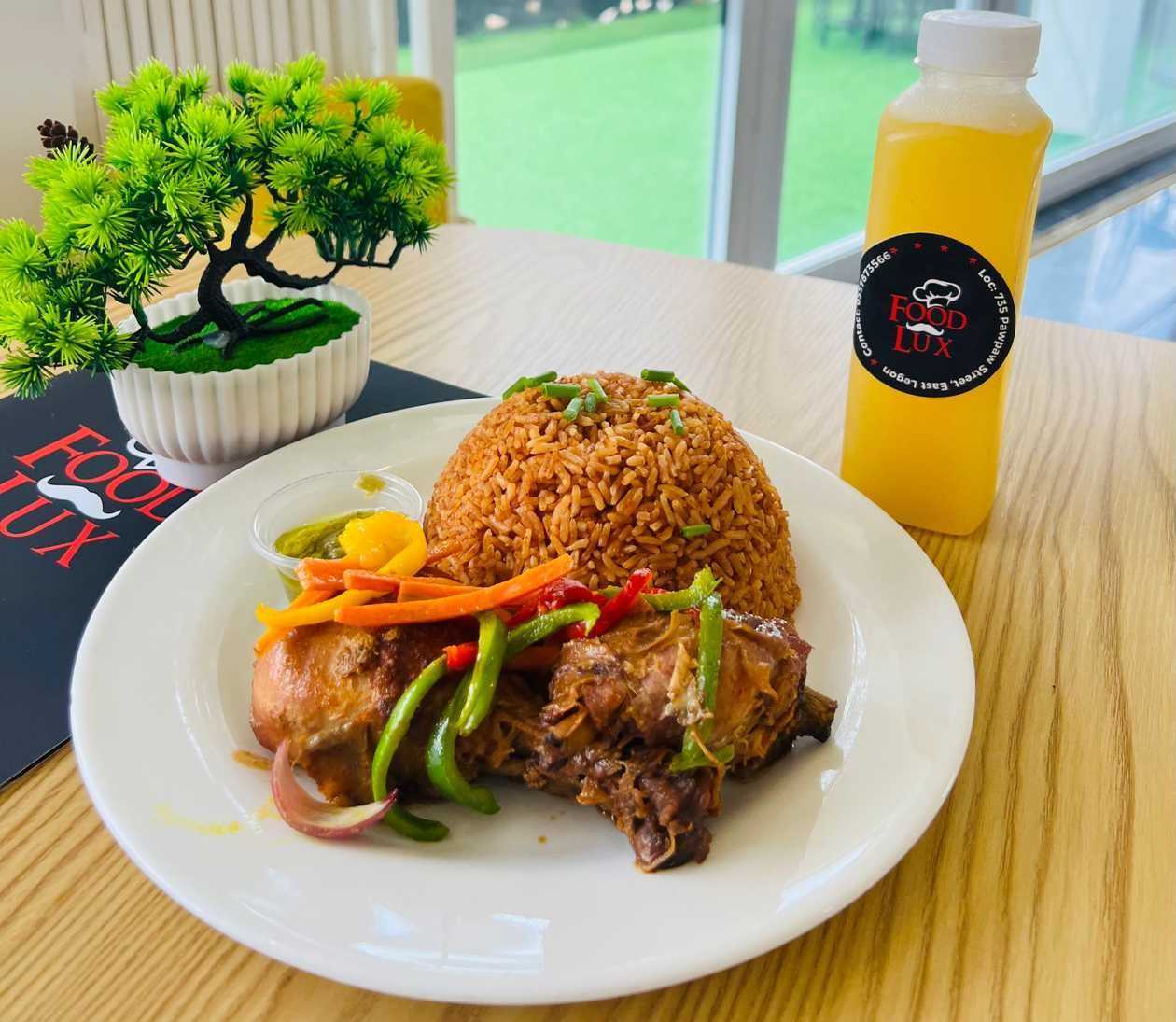 Smokey Jollof Rice with Grilled Chicken