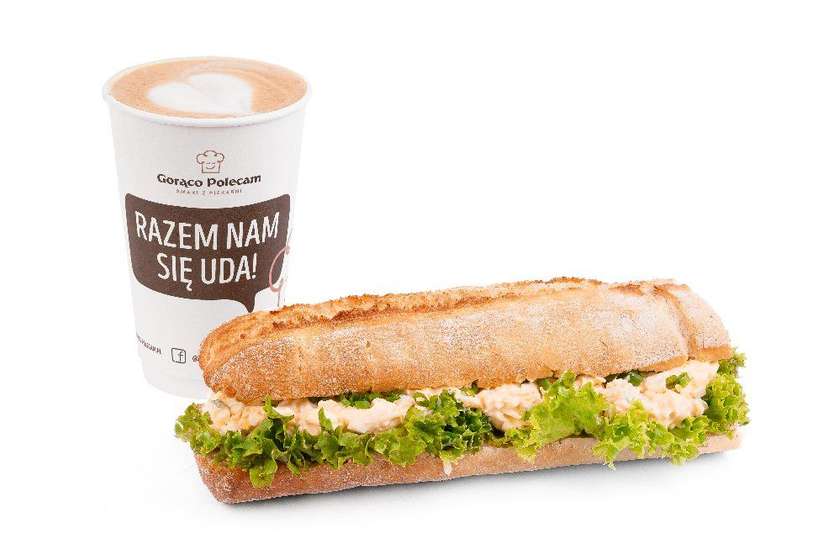 Bagietka z pastą jajeczną + kawa