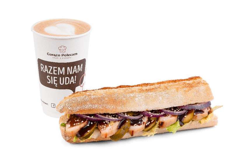 Bagietka z kurczakiem teriyaki + kawa