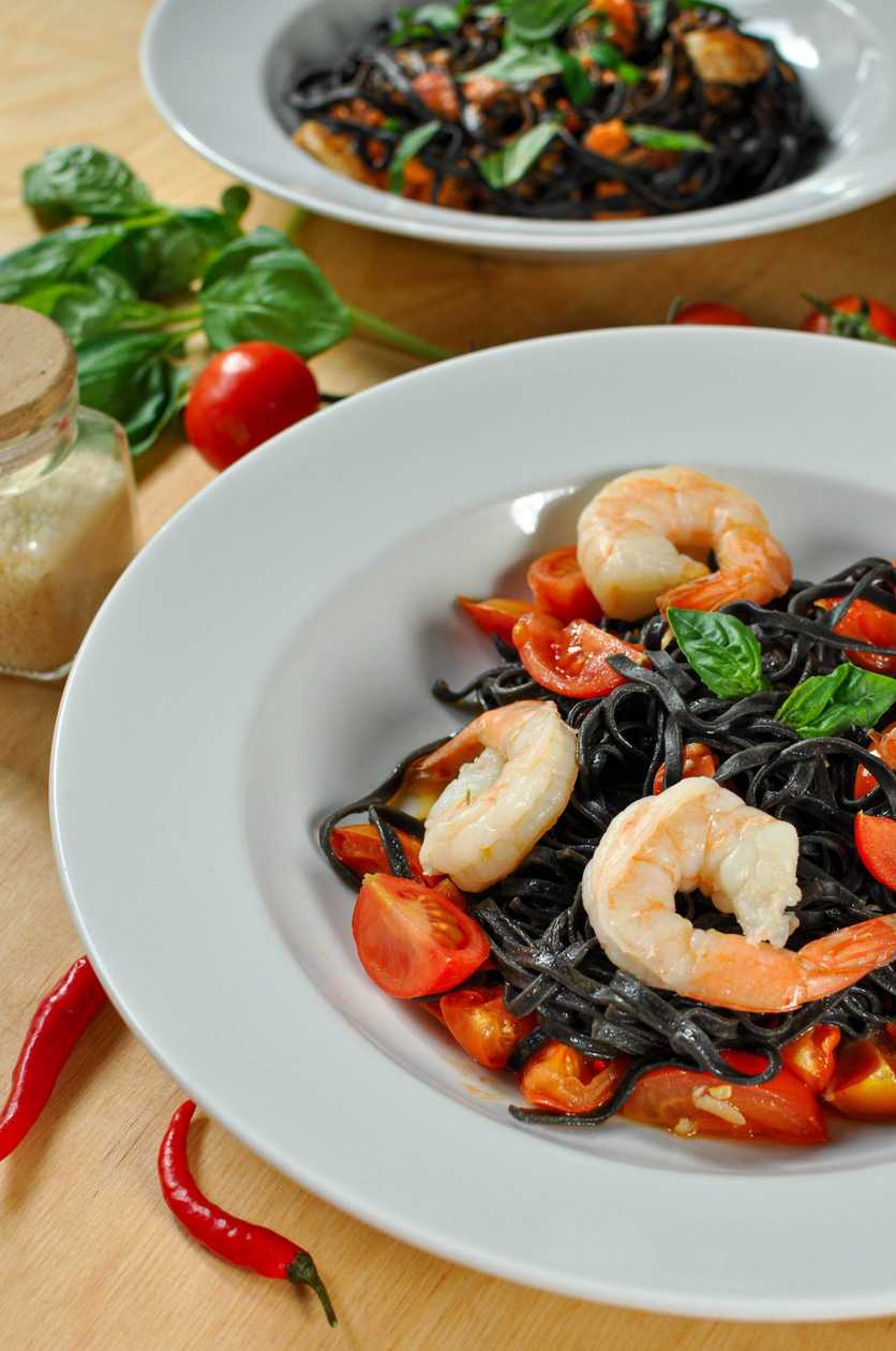 Tagliolini Neri con Gamberi
