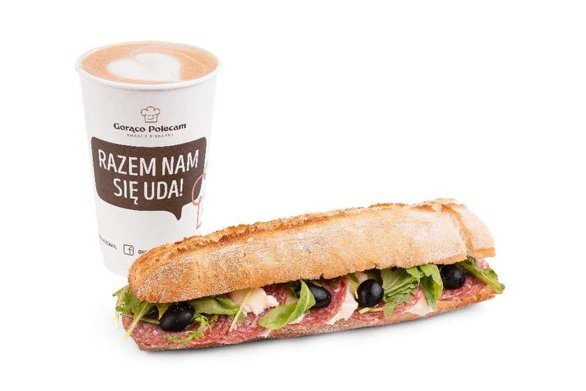 Bagietka salami + kawa
