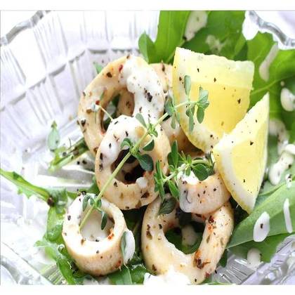 Calamari with Veg and Mushroom Soup