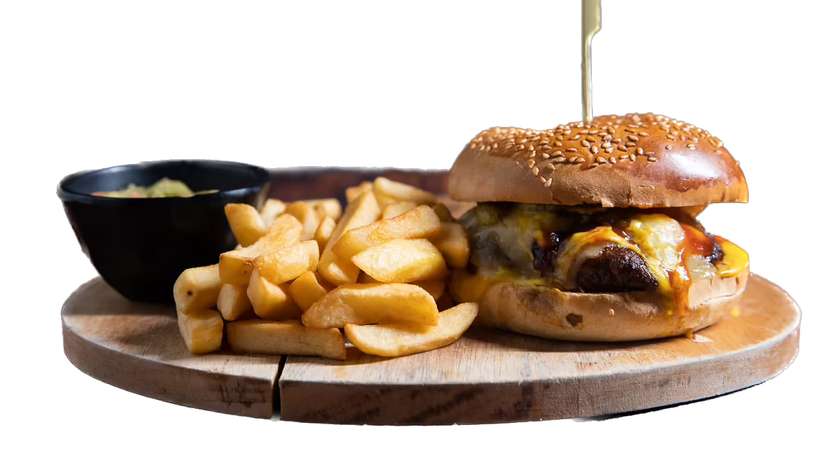 Pickle My Funny Bone Burger