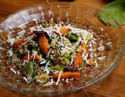 Roasted Sweet Potato Salad with Marinated Chanterelles