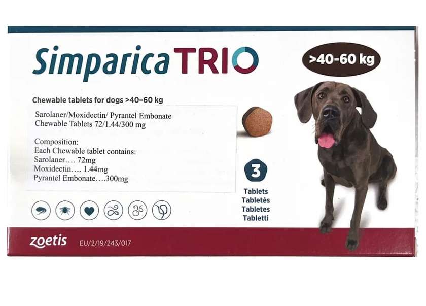 Simparica Trio 40 - 60 KG  !!  1 აბი