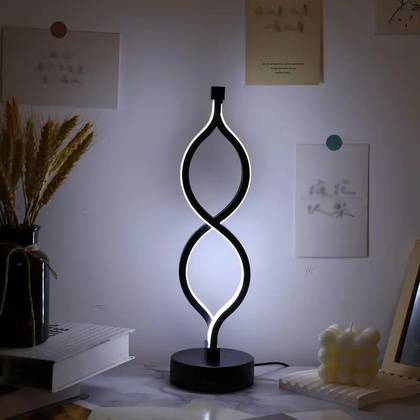 Sleek Spiral Table Lamp with USB Charging! Three-tone Dimming