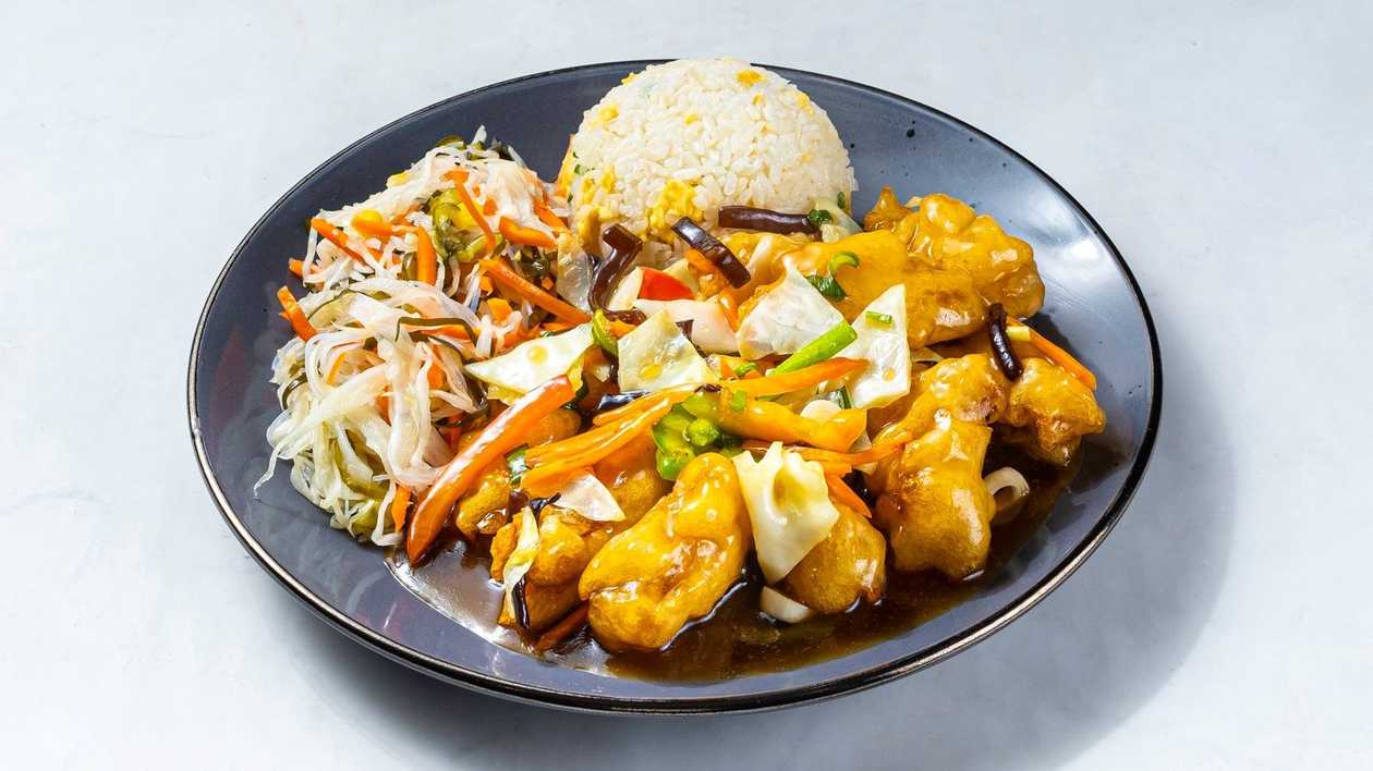 44. Salmon in sweet and sour sauce