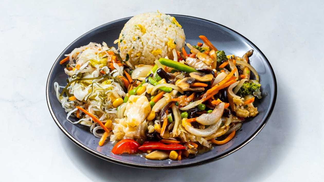 5. Roasted vegetables with sweet and sour sauce