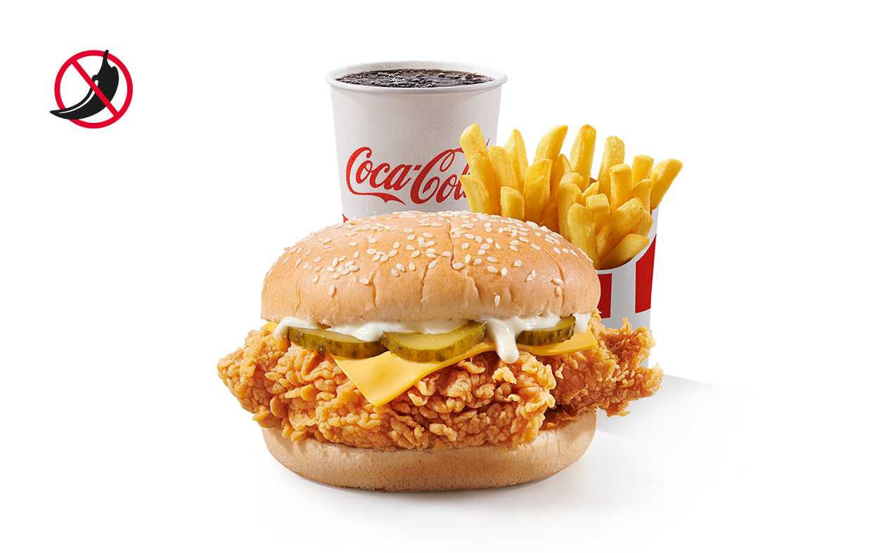 Meniu Dublu Crispy Burger cu Strips Nepicanți