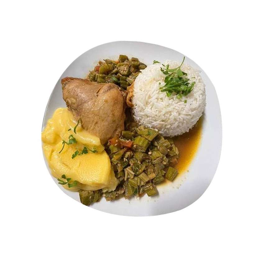 Chicken with Okra and Polenta