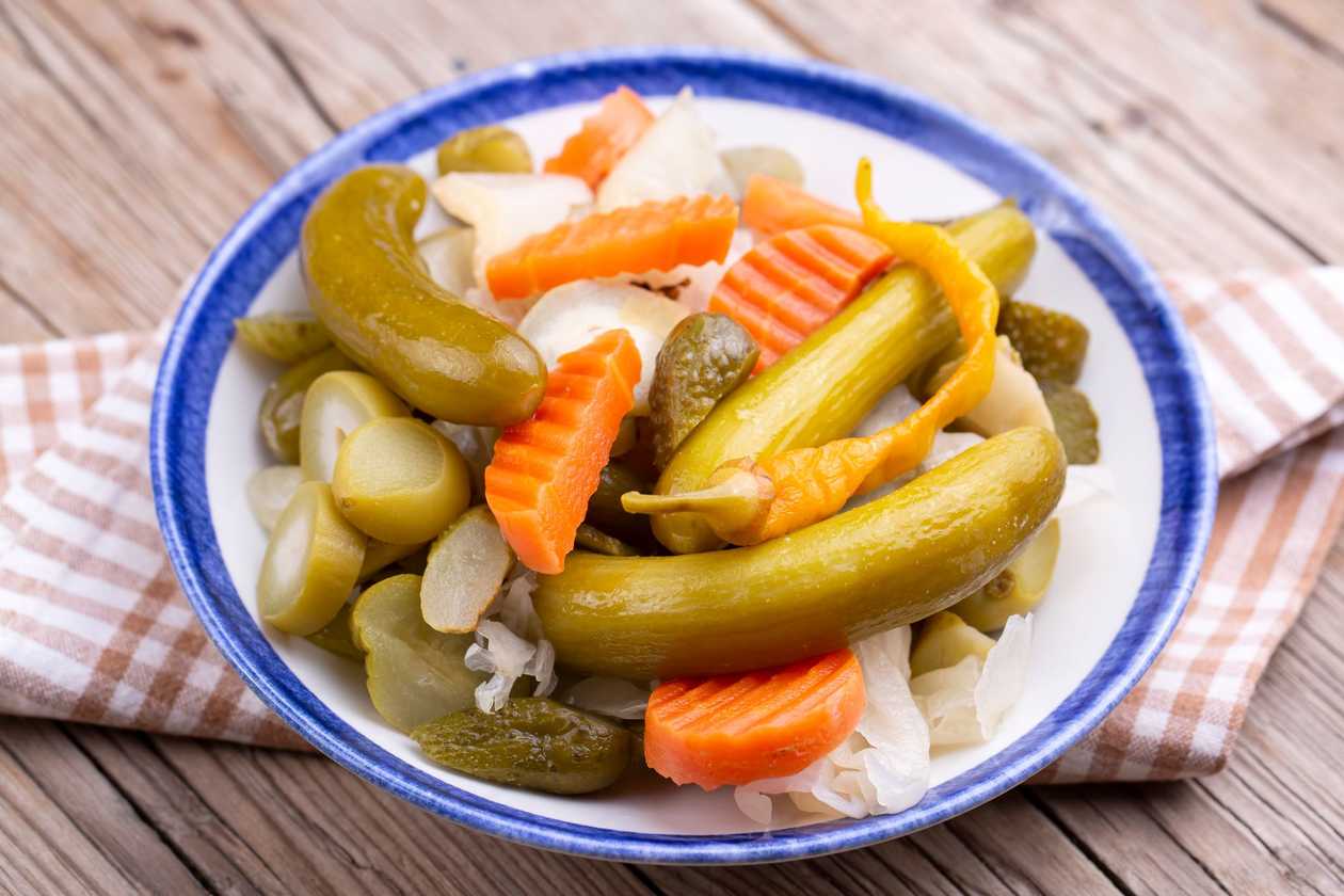 Assorted pickle salad