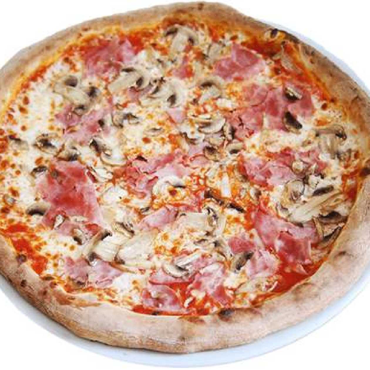 Pizza Prosciutto Funghi Family, cu blat subtire