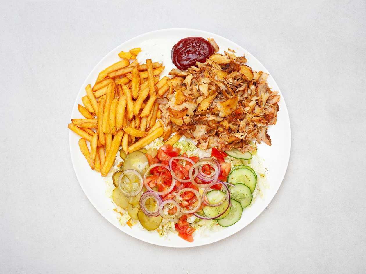 Talerz Kebab z Frytkami i Serem