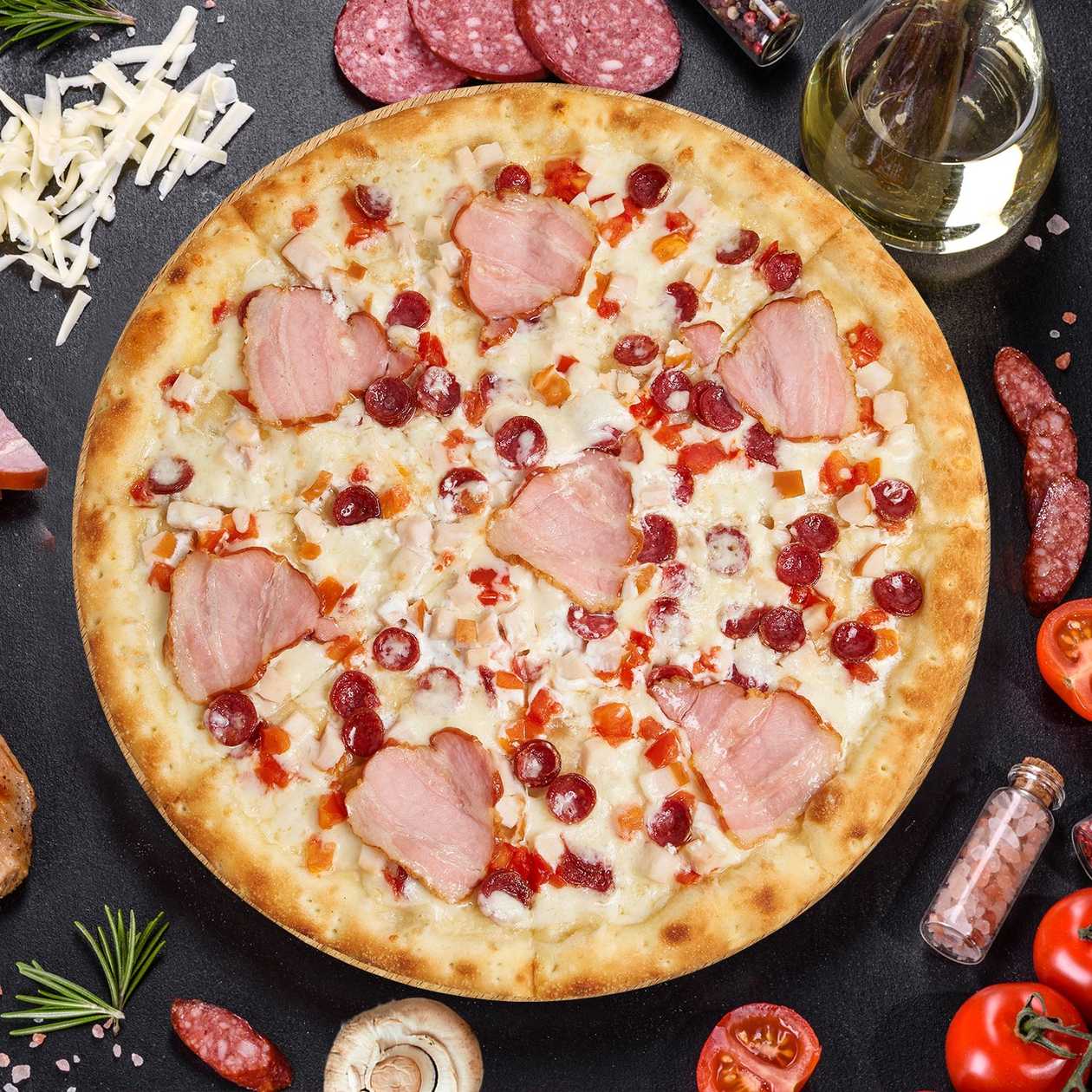 Meat Mix White Pizza (12 in)