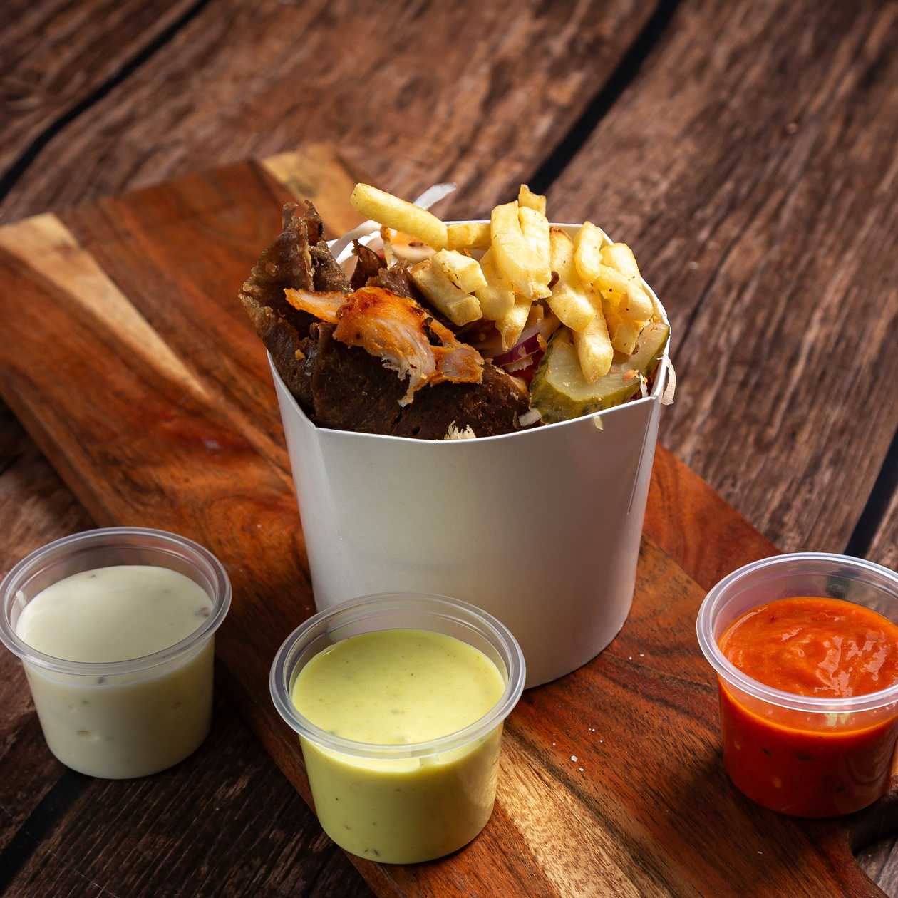 Large Box with Meat and Potatoes