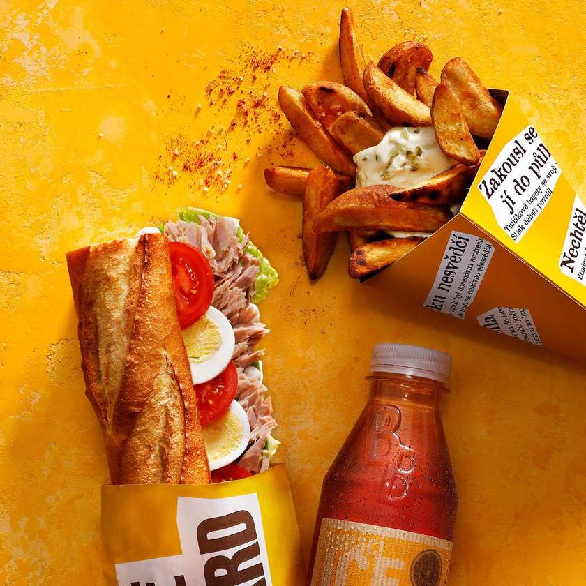 Tuna fish baguette on the menu