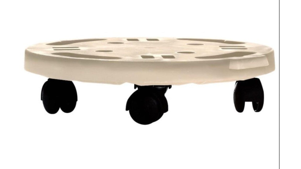 Round Platform With Wheels In Poly